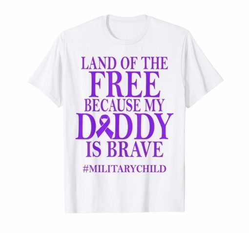 Military Child Month Purple Up Free Brave Dad Pride T-Shirt