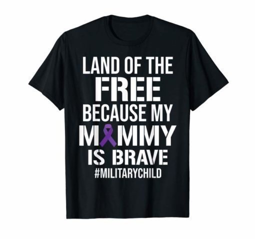 Military Child Month Purple Up Free Brave Mom Pride T Shirt