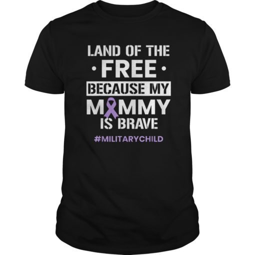 Military Child Month Purple Up Free Brave Mom Pride Tee