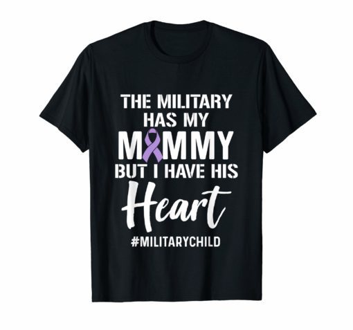 Military Child Month Purple Up Heart Mommy Pride T Shirt