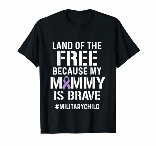 Military Child Month Purple Up Land Free Mommy Pride T Shirt