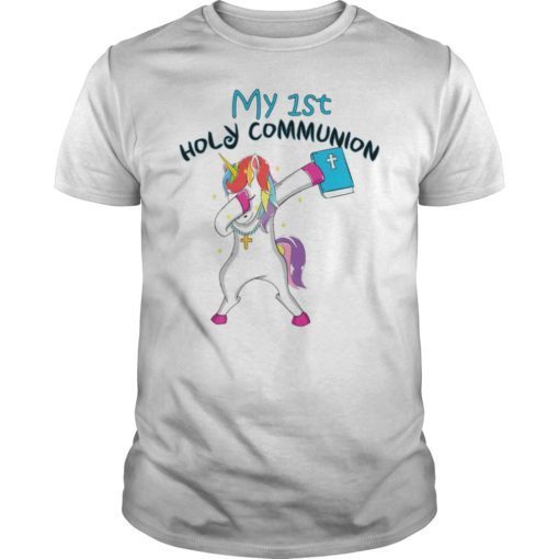My 1st Holy Communion Unicorn Dabbing Tee Shirt