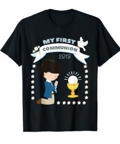 My First Communion 2019 Shirt for black haired Boys