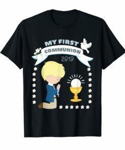 My First Communion 2019 Shirt for blonde Boys