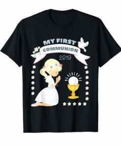 My First Communion 2019 Shirt for blonde Girls