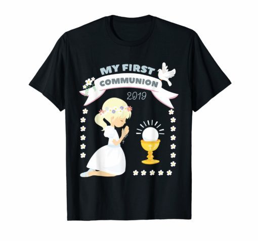 My First Communion 2019 Shirt for blonde Girls