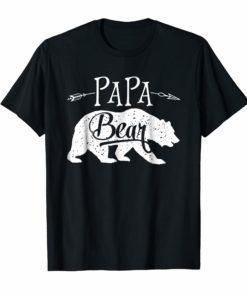 Papa Bear T shirt Fathers Day Family Matching Couple Men Tee