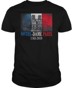 Paris Flag France City Notre Dame Cathedral T-Shirt