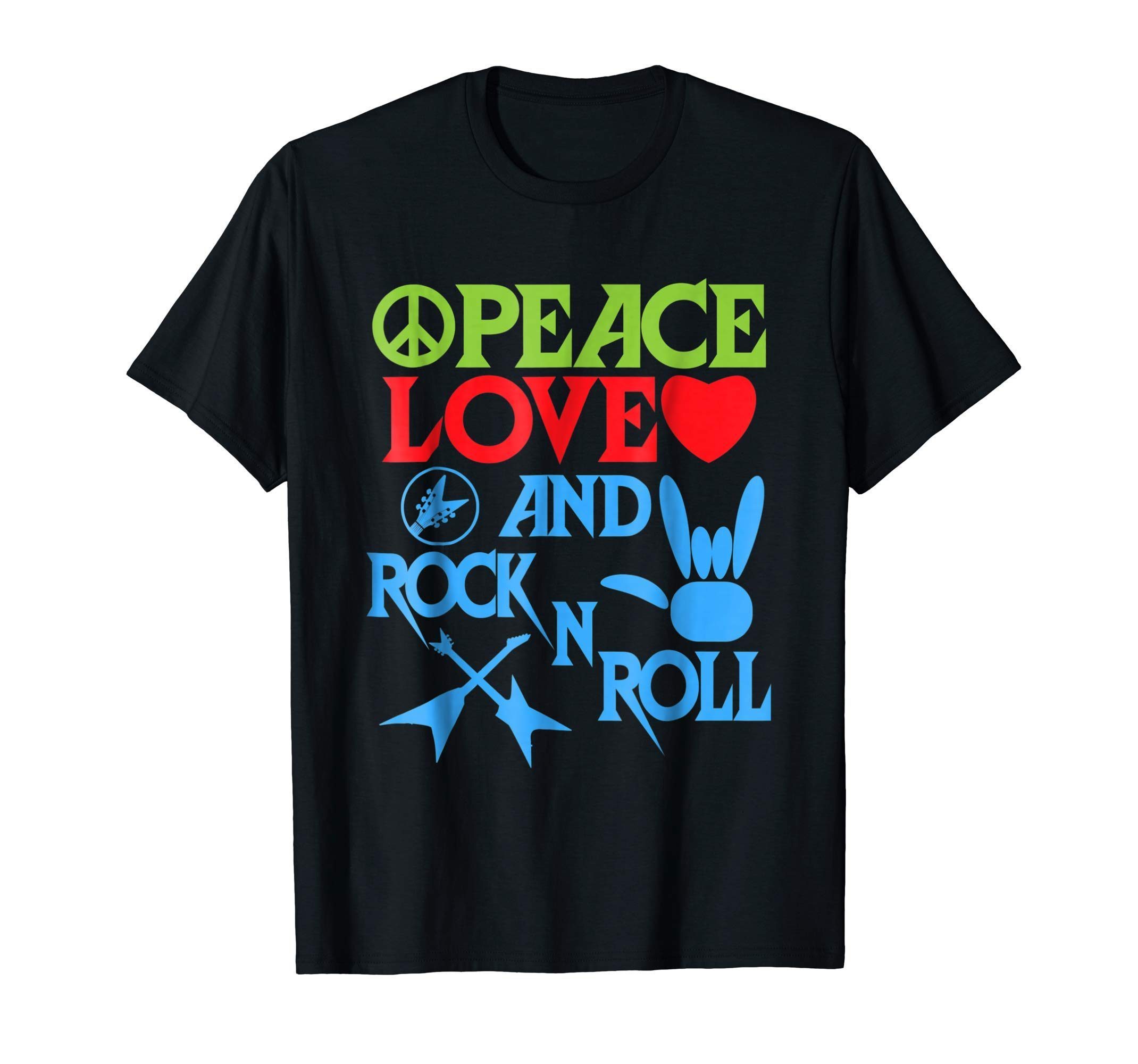 Peace, Love and Rock n Roll Shirt Gift idea for Man & Woman ...