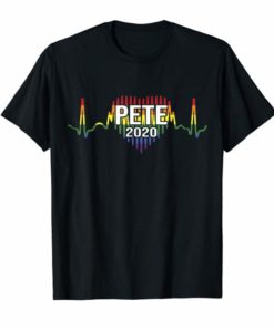 Rainbow LGBT Pride Mayor Pete Buttigieg 2020 Heart T-Shirt