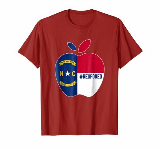 Red for Ed North Carolina Shirt Apple Flag NC State Tee