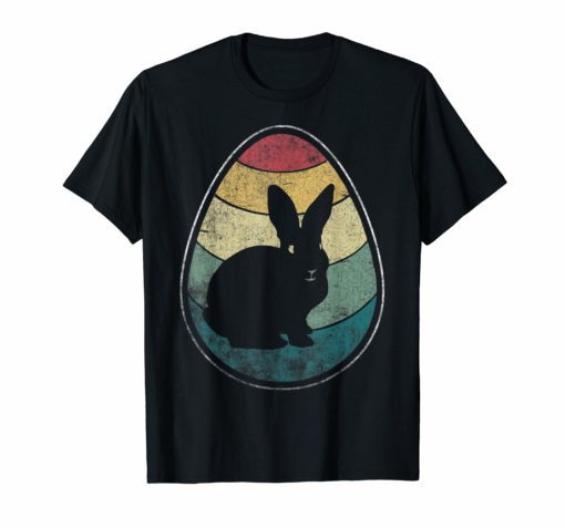 Retro Vintage Bunny Egg Happy Easter T-Shirt Gift