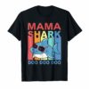 Retro Vintage Mama Shark TShirt Gift Mommy Grandma Mom