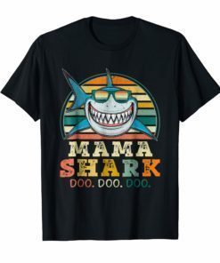 Retro Vintage Mama Shark TShirt Halloween Costume Gift