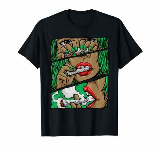 Roll It Lick It Smoke It Marijuana Black Woman Weed T-Shirt