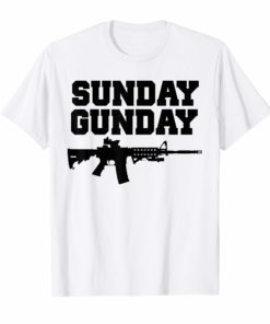 SUNDAY GUNDAY, AR15 RED DOT GUN RIGHTS SHIRT