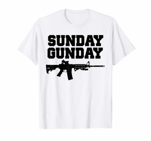 SUNDAY GUNDAY, AR15 RED DOT GUN RIGHTS SHIRT