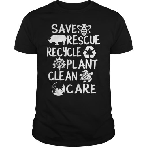 Save Bees Rescue Animals Recycle Plastic TShirt Earth Day