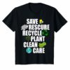 Save Bees Rescue Animals Recycle Plastic Tee Shirt Earth Day