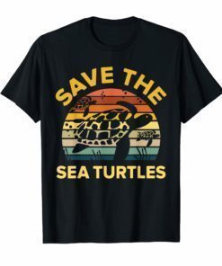 Save Sea Turtle Lover Shirt Vintage Skip a Straw Ocean Gift