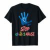 Stop Child Abuse Awareness Shirt Blue Ribbon Tee Shirt