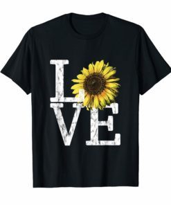 Sunflower Love Shirt Vintage Hippie Flower Nurse Mom Gift