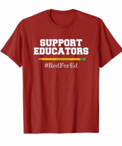 Support Educators Red for Ed T Shirt for Teachers