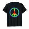 Tie Dye Color Peace Sign Tshirt - 60s 70s Retro T-Shirt