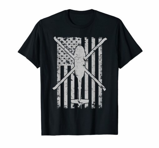 UH-60 Black Hawk Military Helicopter Patriotic Flag T-Shirt