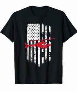 UH-60 Blackhawk Patriotic Helicopter Flag T-Shirt