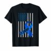 USA Flag blue Ribbon Child Abuse Prevention month Shirt