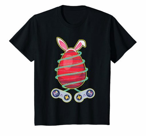 Video Gamer Egg Bunny Controller Easter for Boys Kids Shirt