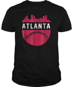 Vintage Downtown Atlanta Georgia Skyline Baseball T-Shirt