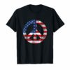 Vintage Peace Sign Symbol Patriotic 4th of July T-Shirt