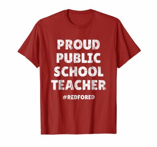 Vintage Proud Public School Teacher Red For Ed T-Shirt