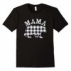White Plaid Mama Bear Buffalo Matching Family Pajama T-Shirt