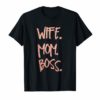 Wife Mom Boss Rose Gold Glittery Shirt