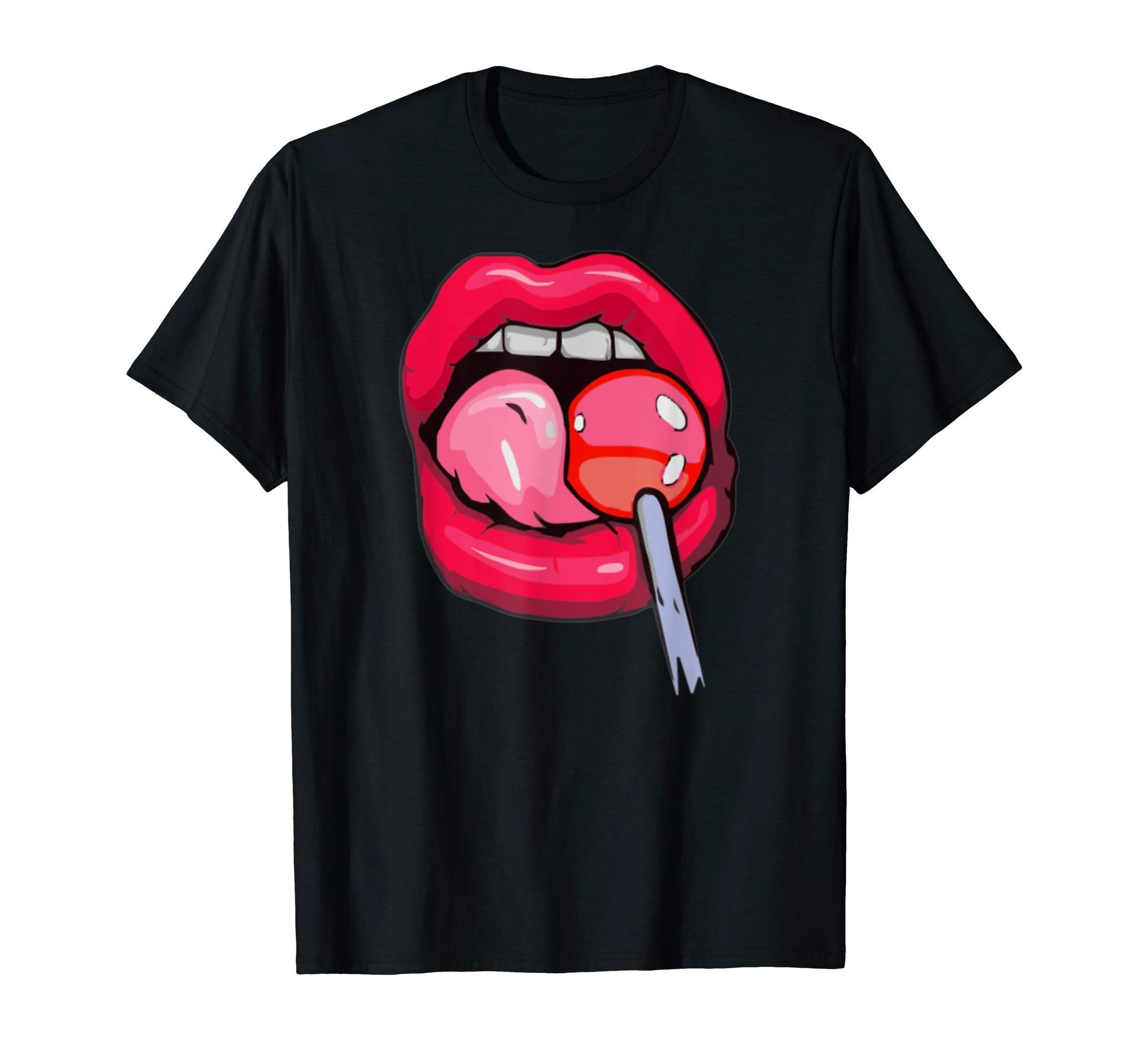 Woman Licking Lollipop T-Shirt - Reviewshirts Office