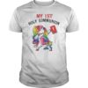 Women My 1st Holy Communion Unicorn Dabbing Shirt