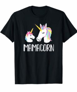 Womens Mamacorn Unicorn Mom And Baby Mommy Mothers Day Tees