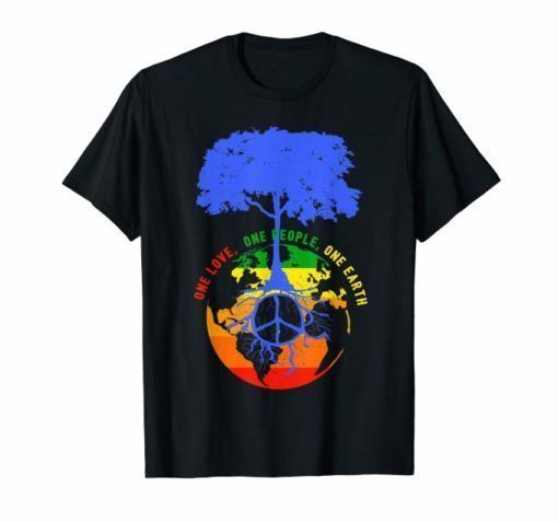 World Peace Tree Earth Day Love Hippie Environment Tee