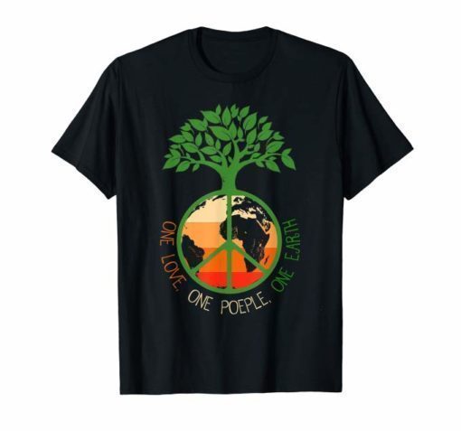 World Peace Tree Love People Earth Day T-shirt