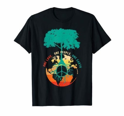 World Peace Tree Tshirt - Love People Earth Day Tee Shirt