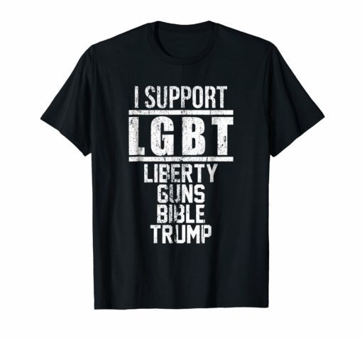i support lgbt liberty guns bible trump shirt