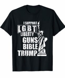 i support lgbt liberty guns bible trump tshirt for men women
