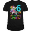 6 Years Old 6th Birthday Unicorn Dabbing T-Shirt