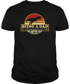 Being A Dad Is like Walking In The Park dinosaur Walk lovers T-Shirt