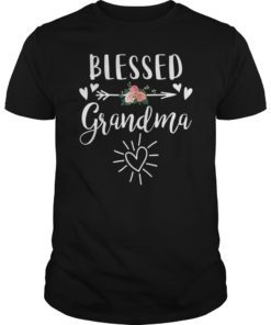Blessed Grandma T-Shirt with floral heart Mother's Day Gifts