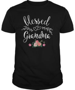 Blessed Grandma Tee Shirt with floral heart Mother's Day Gift