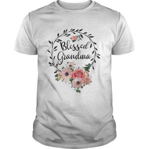 Blessed Grandma Tee Shirt with floral heart Mother's Day Gifts